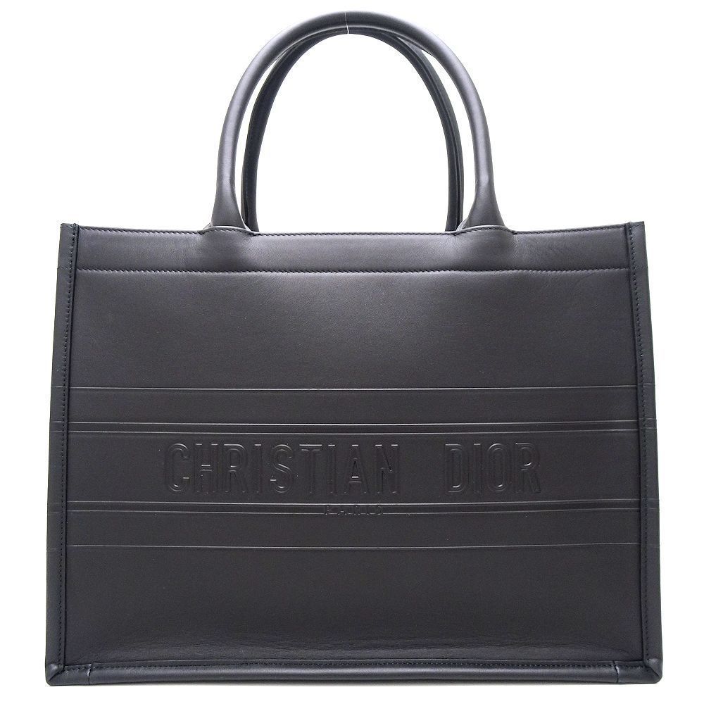 Christian Dior Book Tote Bag Calf Black
